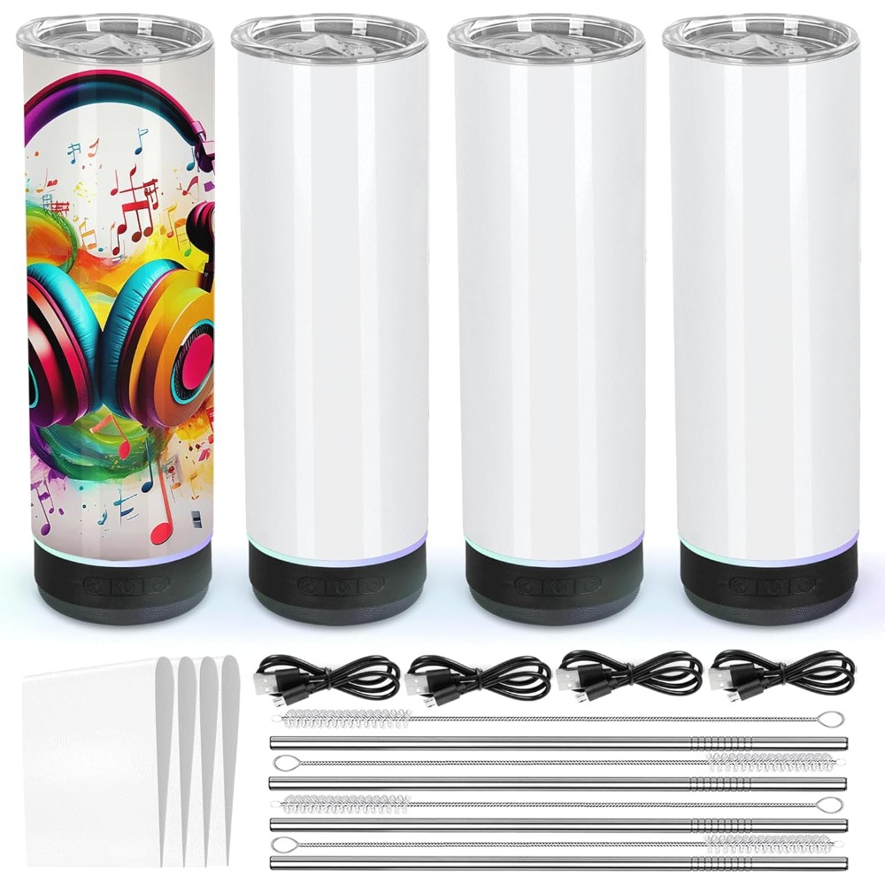 Sublimation Mug Blank - 4 Pack 20 Oz Music Speaker