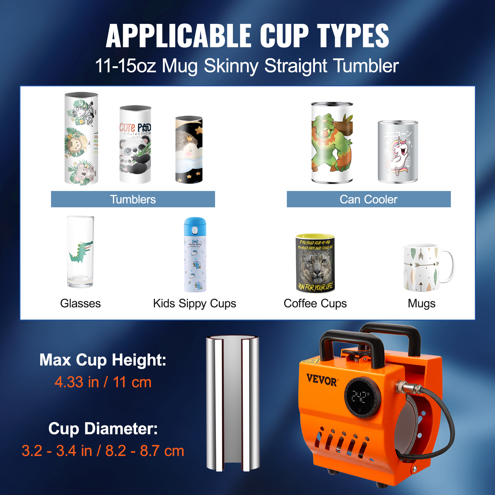 11oz-15oz Mug Heat Press Mini  - Sublimation Mug Blank recension och pris
