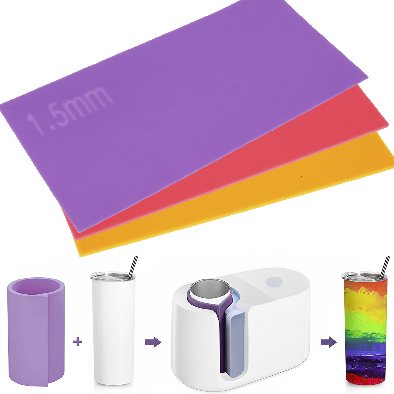 3pcs Sublimation Tumblers Wrap - Sublimation Mug Blank recension och pris